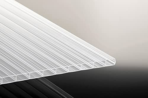 Stegplatte aus Polycarbonat opal |Doppelstegplatte| longlife Deluxe| 16mm stark | Hagelsicher bis 40mm Hagelkorndurchmesser |Steg 2 Fach | 16/32 980mm x 2000mm (B x T)