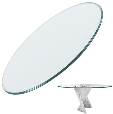 Glastisch Tischplatte Aus GehäRtetem, Tischplatte GehäRtetes Glas, Glasplatte Rund Durchm, Tischplatte Aus Sicherheitsglas, Transparent Rund, zur Verwendung Als Tischplatte, Fußleiste ( Size : 80CM(32