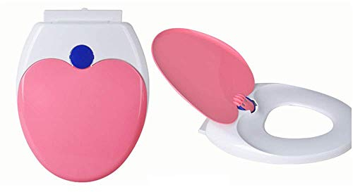 Toilettensitz, O-förmiger, langsam stummgeschalteter Familien-Toilettensitz, Anti-PP-Platte, leicht zu reinigender Toilettendeckel, Lila-40~44cm*36cm (Rosa 40~44)