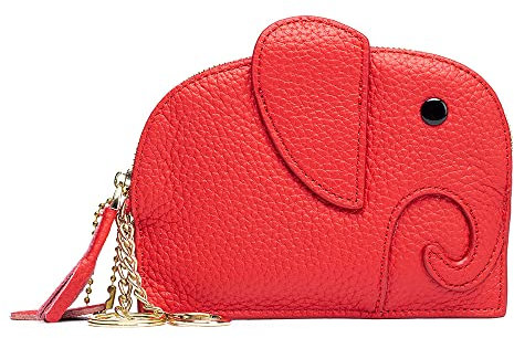 Leder Geldbörse 1Pcs Elefant Münzbörse Echtes Leder Kleine Mini Kleingeld Geldbörse Münzhalter Münzgrundtaster süße Brieftaschen für Frauen Mädchen Münzgeldbörse