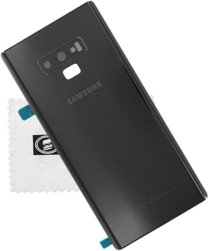 SHLOK Tapa Trasera de Batería para Samsung Original para Samsung Galaxy Note 9 N960F Tapa Trasera Negra Paño de Limpieza de Pantalla