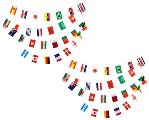 Vaguelly Cup Flags 2pcs String Flag Banner Country Flags Decor Für Partydekorationen