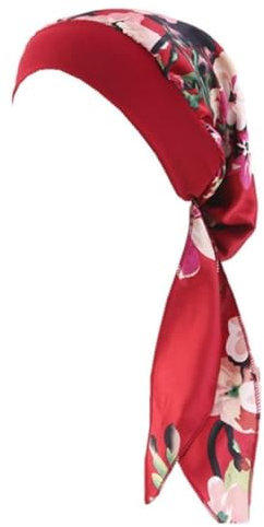 YSTrillion Kopftuch Turban Damen Sommer Bedruckte Schal Turban Kopftücher Headwear Elastische Kopfbedeckung Chemo Damen für Chemo Haarausfall-rosa