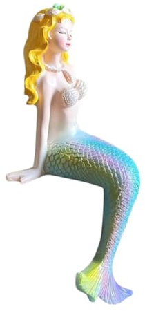 CORHAD Harz Meerjungfrauenfigur Zarte Meerjungfrauenstatue Aquarium Dekoration Tischdeko Wohnraum Bürodeko Meerjungfrauen Deko Ornament Garten Figur