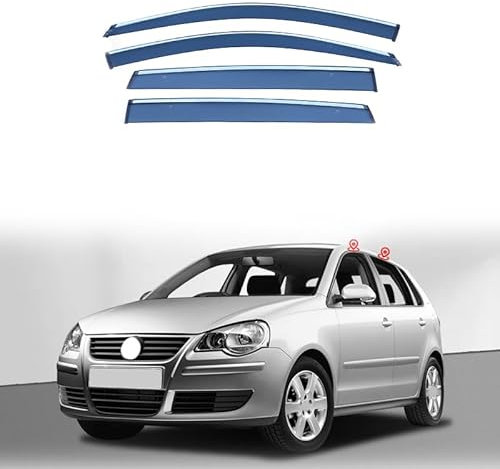 GuanLL Auto-Windabweiser für VW Polo MK4-9N 2005-2010,Sonnenblenden/Regenschutz/Windabweiser/Tür-Windabweiser