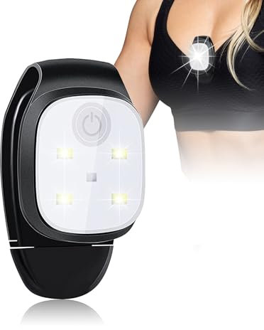 RANJIMA 1 Stück LED Clip Lampe, Clip Lampe Outdoor USB Wiederaufladbar,Nacht Clip Lauflicht LED Klein Stirnlampe Lauf Ausrüstung Sicherheitslicht Laufzubehör für Laufen Joggen Camping Wandern Klettern