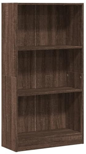 vidaXL Bücherregal, Bücherschrank mit Stauraum, Standregal für Wohnzimmer Schlafzimmer Büro, Büroregal Wandregal, Braun Eichen-Optik Holzwerkstoff