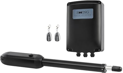 CO-Z Flügeltorantrieb Einflügelig 500kg Drehtorantrieb mit 2 Fernbedienungen Torantrieb Toröffner Drehtoröffner Set Max. 6 m oder 500kg pro Flügel Swing Gate Opener (62W)