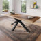 trelevo Esszimmertisch 300x100 cm, Akazienholz massiv, Tischplatte naturfarben, echte Baumkante, Spider Gestell schwarz, Baumkantentisch