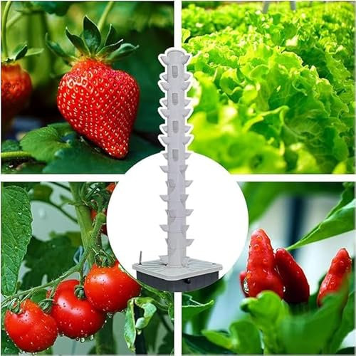 WJYTDHIQS 15 Couches 45 Plantes Tour Hydroponique, kit de système de Culture aquaponique, Tour De Culture Verticale, Fruits et légumes avec Pompe hydratante, Adaptateur, De Culture Intérieure
