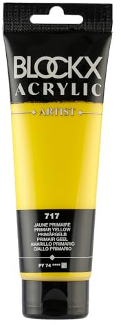 Blockx 60717BXC Acrylique Fine Semi-transparentee et Satinée - Jaune primaire PY 74 - 120ml