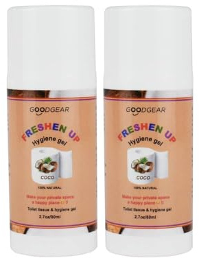 Goodgear Unisex 160ml 2 in 1 Toilet roll & Intimate hygiene gel|Sports & outdoors moisturising cleanliness|Soothing Anti chafing|Create Flushable Wipes|pocket size 80ml per bottle (coconut)
