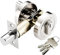 HANDLEZONE® Single Cylinder Deadbolt, Round Deadbolt Lock, Zinc Alloy Lock with Keys – Polished Chrome. Modern Security Lock for 35–50mm Doors (Front, Entrance, Passage, Bedroom)