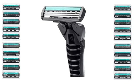 Pack of 21 Men's Disposable Grooming Disposable Shaving Kits - Three-Edge Grooming Tools for Men
