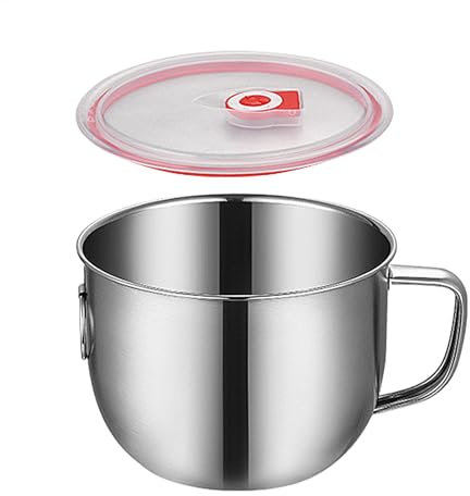 Brocca separatore di grasso, brocca in acciaio inossidabile, separatore di grasso, brocca separatore per salse, brocca gadget da cucina, con coperchio e manico, struttura in acciaio inox, multiuso,