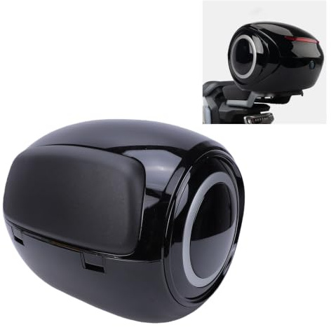 Fockety 32L Motorcycle Top Case, Leichte Kofferraumbox mit Rückenlehne und Reflektierende Streifen, Tragbare Bauchmuskeln Sportliche Style -Heckkiste für Roller, Elektrofahrräder, (Black)
