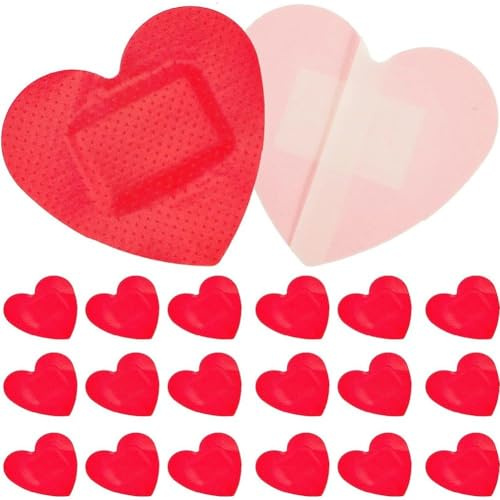 HiyyFloy 20pcs Bandagen Herzförmige Atmungsaktive Pflaster Erste-Hilfe-Streifen Bandagen Klebepflaster Für Sanfte Und Schmerzfreie Entfernung Heftpflaster Pflege Kind