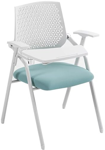 GLETSF Folding Chair With Adjustable Writing Tablet And Backrest, Ideal For Conference Rooms, Classrooms, And Studios-Blue-52x56x90cm