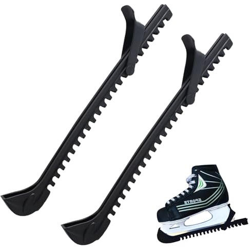Zyiphor 1 Paar Kufenschoner Schlittschuhe 34,5cm Schlittschuh Schoner Verstellbarer Kufenschoner Eishockey für Eishockeyklinge, Eiskunstlauf, Kinder, Erwachsener (Schwarz)