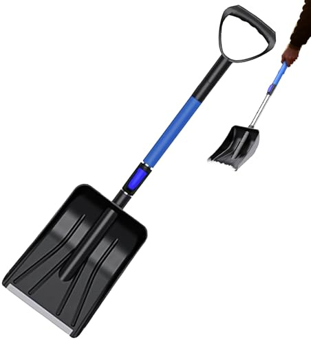 Acunny Pelle À Neige Robuste | Télescopique Ergonomique Ajustable Fournitures de Jardinage,Pelle Chasse-Neige | pour Creusage Et Nettoyage Chemin Hiver Cour Pelouse Extérieur Garage Pont Camion