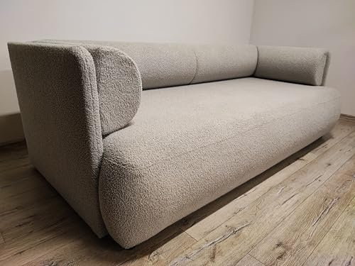 DMSM Cloud Schlafsofa mit Bettkasten, Grau, 212x101 cm, DL-Automatik Mechanismus, Liegefläche 150x200 cm, Centaur Stoff mit Water-Stop