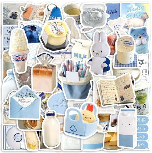 PRETTYSUNSHINE Aesthetic Kawaii Sticker Set 50 Stück, Fantasy Anime Wasserfeste Aufkleber für Kindle, Laptop, Journal, Scrapbook, Koffer, Helm, Motorrad, Skateboard, Auto, Fahrrad, MacBook