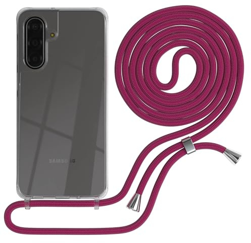EAZY CASE Handykette kompatibel mit Galaxy A17 Handyhülle mit Umhängeband, Handykordel mit Schutzhülle, Silikonhülle, Hülle mit Band, Stylische Kette für Smartphones, Pink