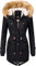 Navahoo Damen Wintermantel Warmer Parka lang mit Kapuze La Viva Schwarz Gr. XS