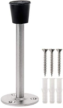 Uotyle Door Stop Wall Mount 6inch 201 Stainless Steel Door Stopper Protective Door and Wall Rubber Tip Design Mute