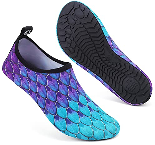 Mabove Chaussettes de natation pour homme et femme, pour nager dans la mer, pour la piscine, la plage - Violet - Purple/Mermaid, 34.5 EU