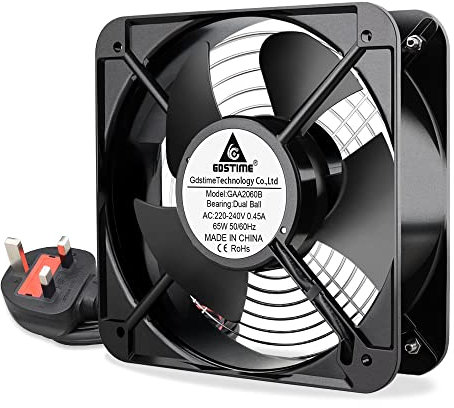 GDSTIME AC 220V Fan 200 x 60mm Axial Cooling Fan 240V 200mm x 200mm x 60mm Big Airflow for Cooling Ventilation Exhaust DIY Projects