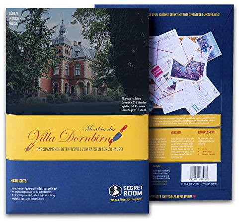 JAWAonline Crime Makers Detektiv Spiel - Rätselbuch Mord in der Villa Dornbirn - Escape Room Spiel - Spannendes Rätselspiel - Gesellschaftsspiel für Erwachsene und Kinder - Tatort Krimispiel