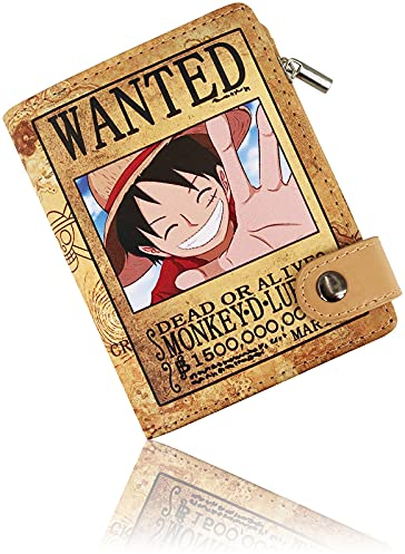 Roffatide Anime Geldbörsen für Jungen Bi-Fold-Brieftasche Short Kunstleder Geldbörse Travel Geldbörse Khaki A