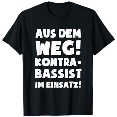 Kontrabassist im Einsatz! - Zubehör Deko Kontrabass T-Shirt