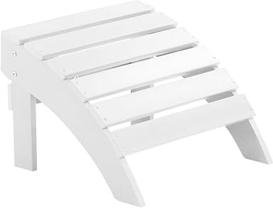 Moderner Fußhocker aus Kunstholz in Weiß für Muskoka Gartenstuhl Adirondack