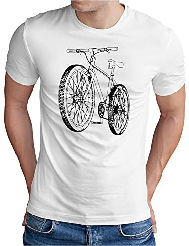 OM3® Mountainbike T-Shirt - Herren - Fahrrad MTB Bicycle Biking - Weiß, L