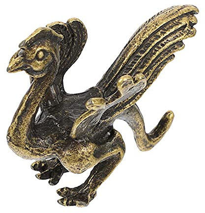 Statue für Reichtum, Wohlstand, Phönix-Statue, Schreibtisch, Phönix-Fgurine, goldener Reichtum, Figur für Zuhause, Büro, chinesische Feng Shui-Dekoration