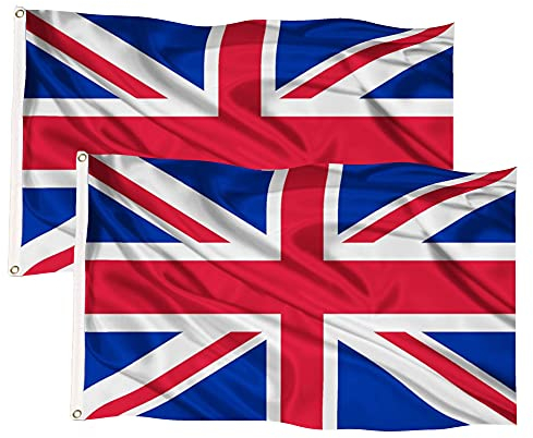 GUSTO Bandera del Reino Unido de Inglaterra resistente a la bandera de 90 x 150 cm (2 unidades)