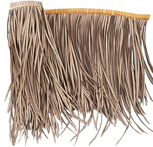 Reetdach Schindel Zweite Generation Palmgras-Rolle Palmdach Paneele,Es Ist Sicherer,Flammschutzmittel Hinzuzufügen,for Tiki Bar Garten Poolbar Hawai(Size:19.6''H*39.3''L,Color:Palme)