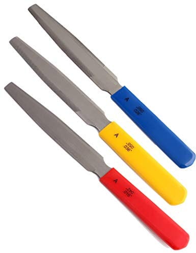 Rubatone Tapered Nut Files Double Edge Nut Slotting Files Set Fret Crowning Files Luthier Tools for Acoustic Guitar Set of 3Pcs.