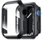 NEW'C 2 Pezzi Cover + Pellicola Prottetiva - Custodia HD con protezione in vetro temperato integrata per Apple Watch 45mm Series 8/7 - Nera