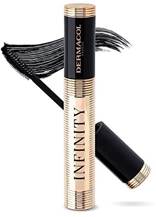Dermacol - Infinity Mascara, Mascara Schwarz für Wimpern lifting, Langlebig Wimperntusche Schwarz mit Einzigartiger Wimpern Bürstchen, Ophthalmologisch getestet, Hyperschwarz, 6 mL