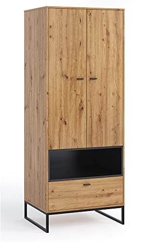 Lomadox Garderobenschrank in Artisan Eiche Nb., B/H/T ca. 80/202/60 cm