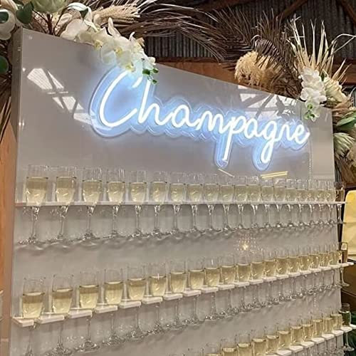 Panneau néon champagne pour fête, mariage, décoration murale, cadeau d'anniversaire, taille : 60 cm
