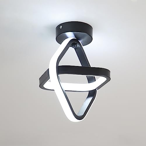 Goeco LED Deckenleuchte Moderne, 22W Deckenlampe Schwarze Farbe, Deckenleuchten für Wohnzimmer Schlafzimmer Küche, 6500K Kühl Weißes Licht