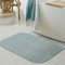 Waschbarer Badezimmer Duschvorleger-Teppich • runde Ecken • in blau, 80x120 cm