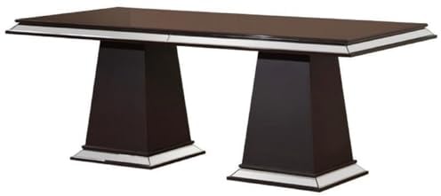 Casa Padrino Luxus Esstisch Dunkelbraun 200 x 100 x H. 79 cm - Verspiegelter Massivholz Küchentisch - Esszimmer Möbel - Luxus Möbel - Luxus Einrichtung