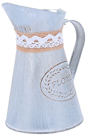 Yardwe 2 Piezas Maceta De Cubo De Hojalata Florero Jarra Flor Jarras China Grande Jarra Metalica Jarra De Leche Antigua Jarra Jarra Rustica Flor Rústica Elegante Planchar Francia