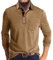 Mens Polo Shirts Long Sleeve Tops Casual Shirt Golf Top Cotton Tee Basic T-Shirt Knitted Buttons Khaki XL