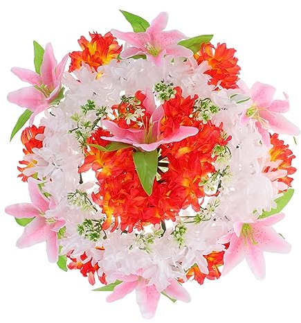 Warmhm Künstlicher Blumenkranz Grabschmuck Naturgetreuer Pflegeleichter Gedenkkranz